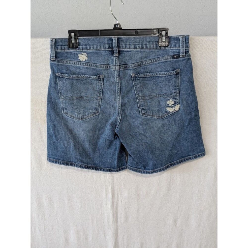 Lucky Brand The Roll Up Denim Shorts Butterfly Embroidery Women's Size 6/28 - Picture 5 of 10